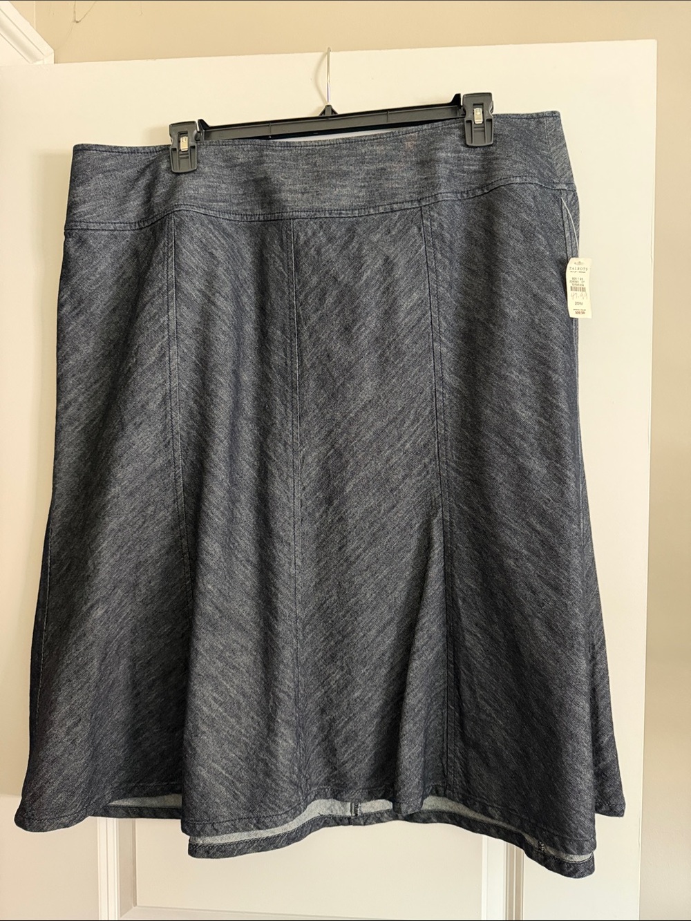Women's A-Line Heathered Denim Blue Skirt